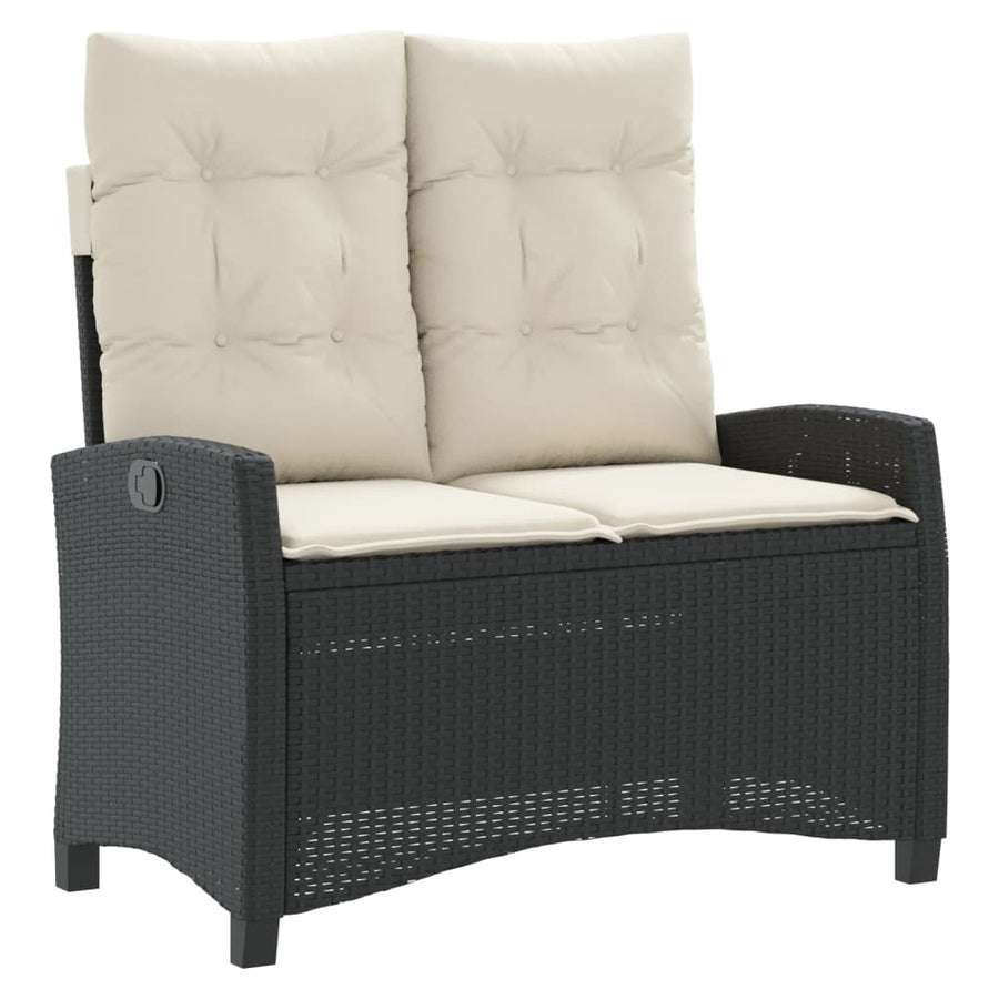 4-Delige Tuinset Met Kussens Poly Rattan Zwart