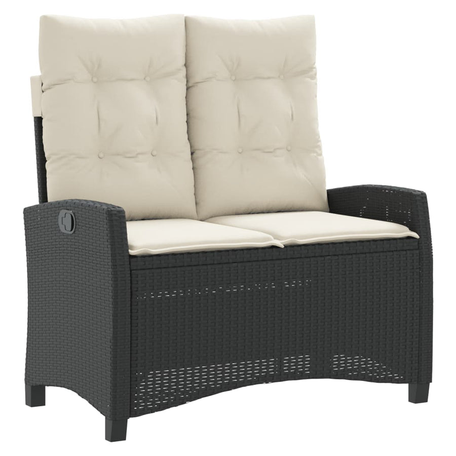 4-Delige Tuinset Met Kussens Poly Rattan Zwart
