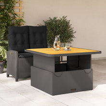 2-Delige Tuinset Met Kussens Poly Rattan Zwart