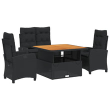 4-Delige Tuinset Met Kussens Poly Rattan Zwart