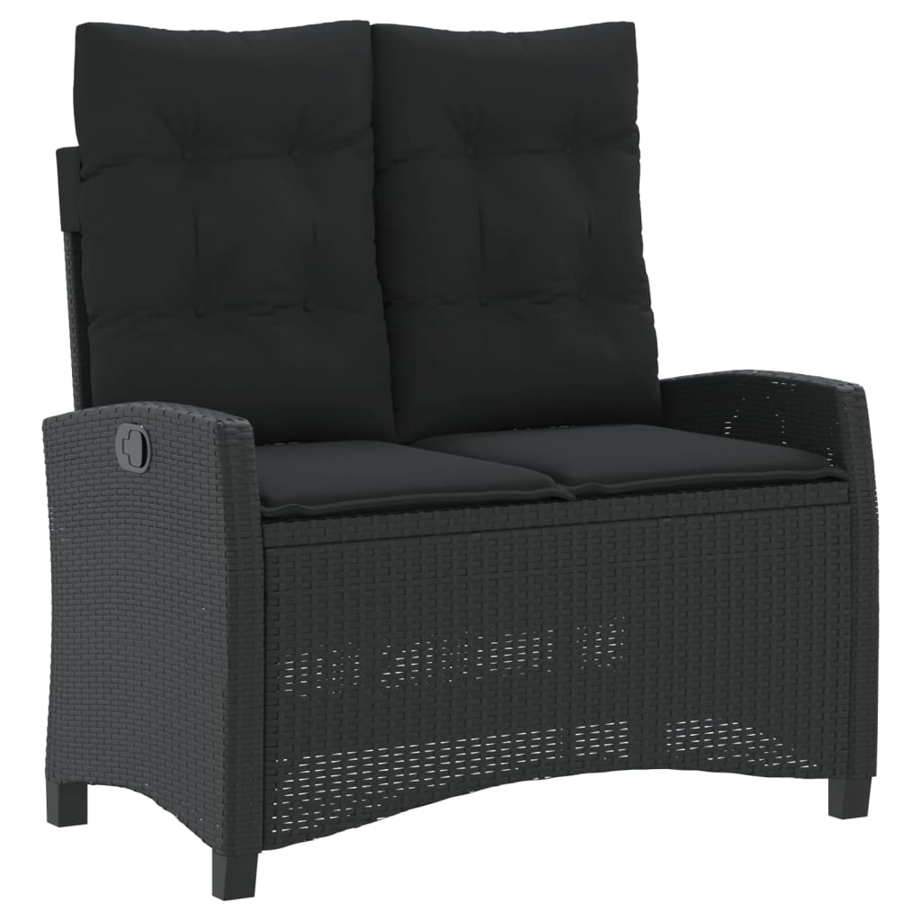 4-Delige Tuinset Met Kussens Poly Rattan Zwart