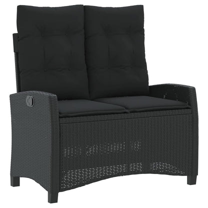 4-Delige Tuinset Met Kussens Poly Rattan Zwart