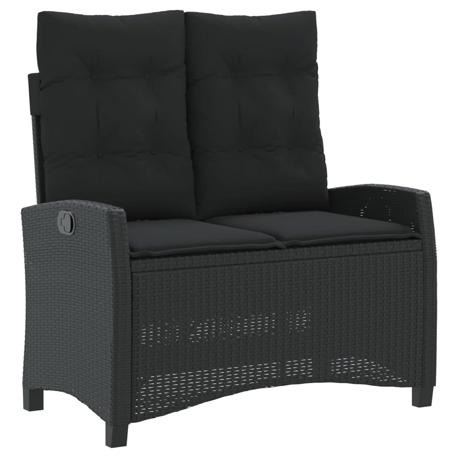 4-Delige Tuinset Met Kussens Poly Rattan Zwart