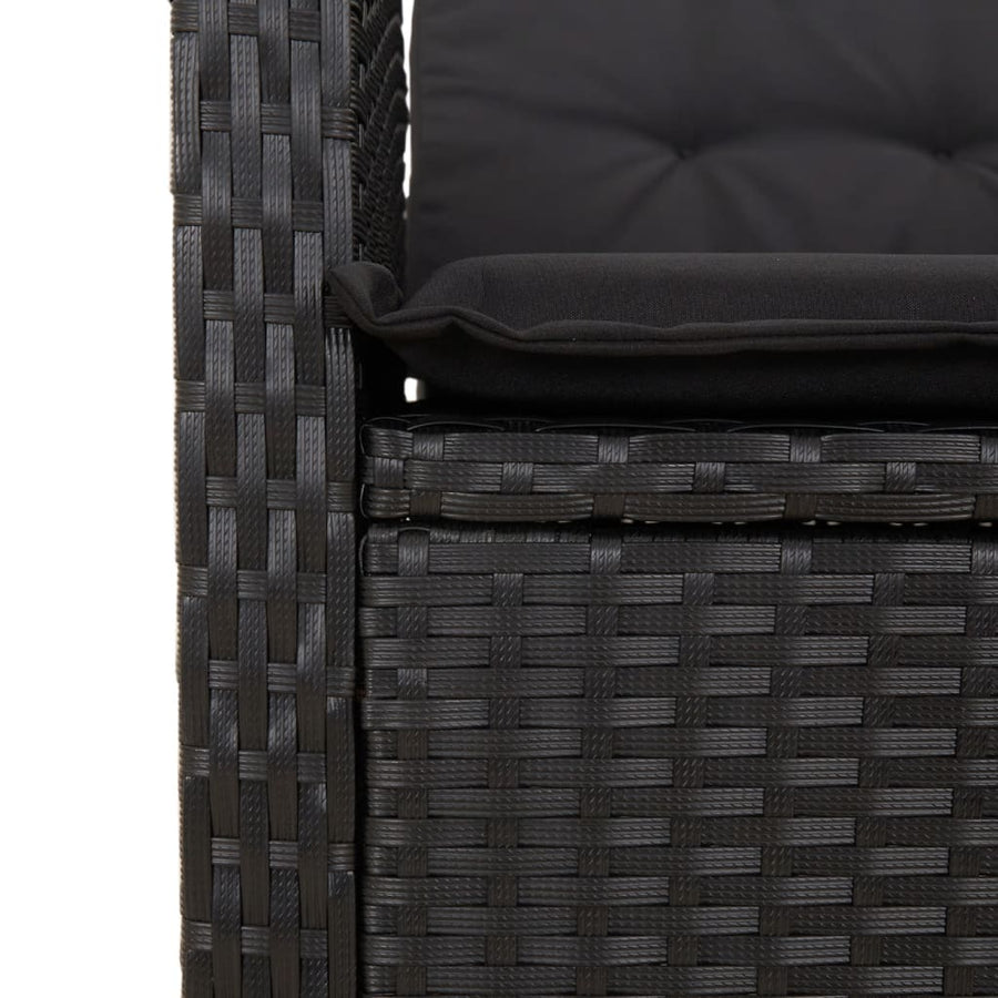 2-Delige Tuinset Met Kussens Poly Rattan Zwart