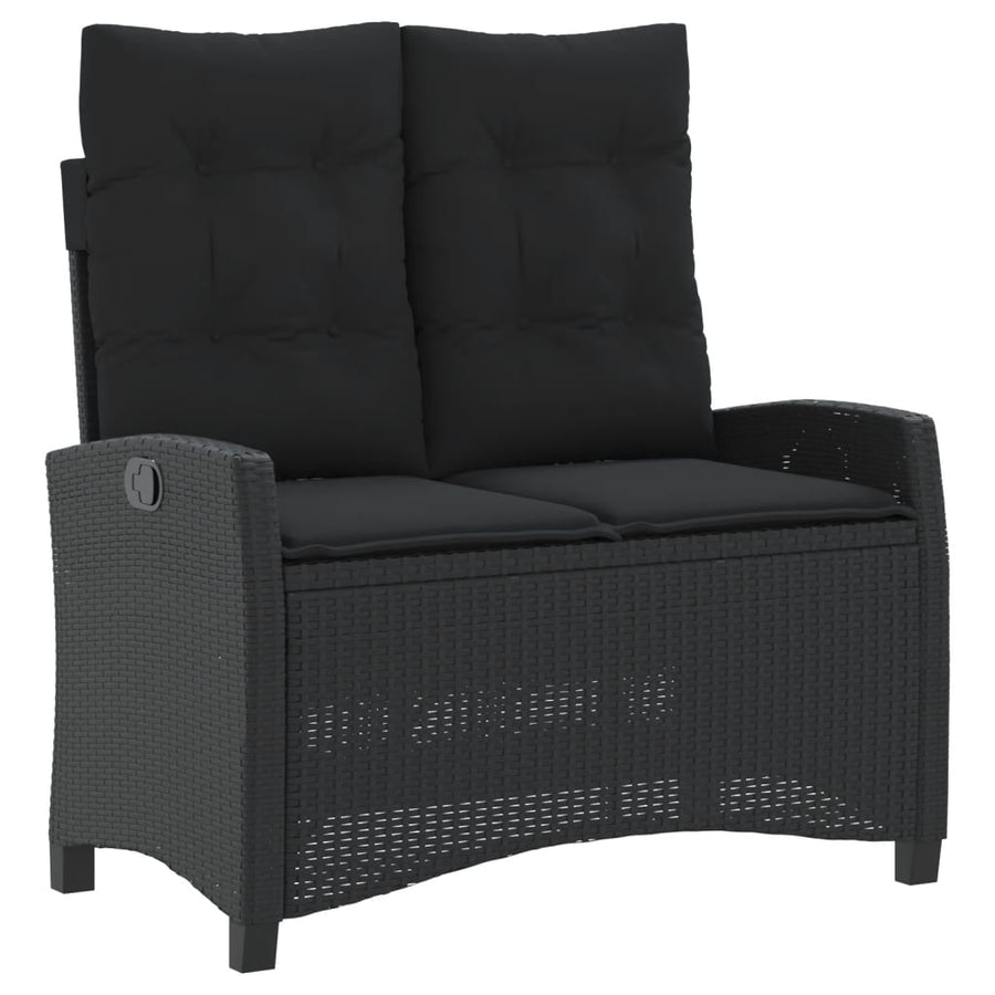 4-Delige Tuinset Met Kussens Poly Rattan Zwart