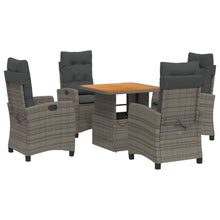 5-Delige Tuinset Met Kussens Poly Rattan Grijs