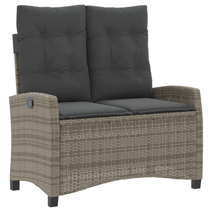 2-Delige Tuinset Met Kussens Poly Rattan Grijs