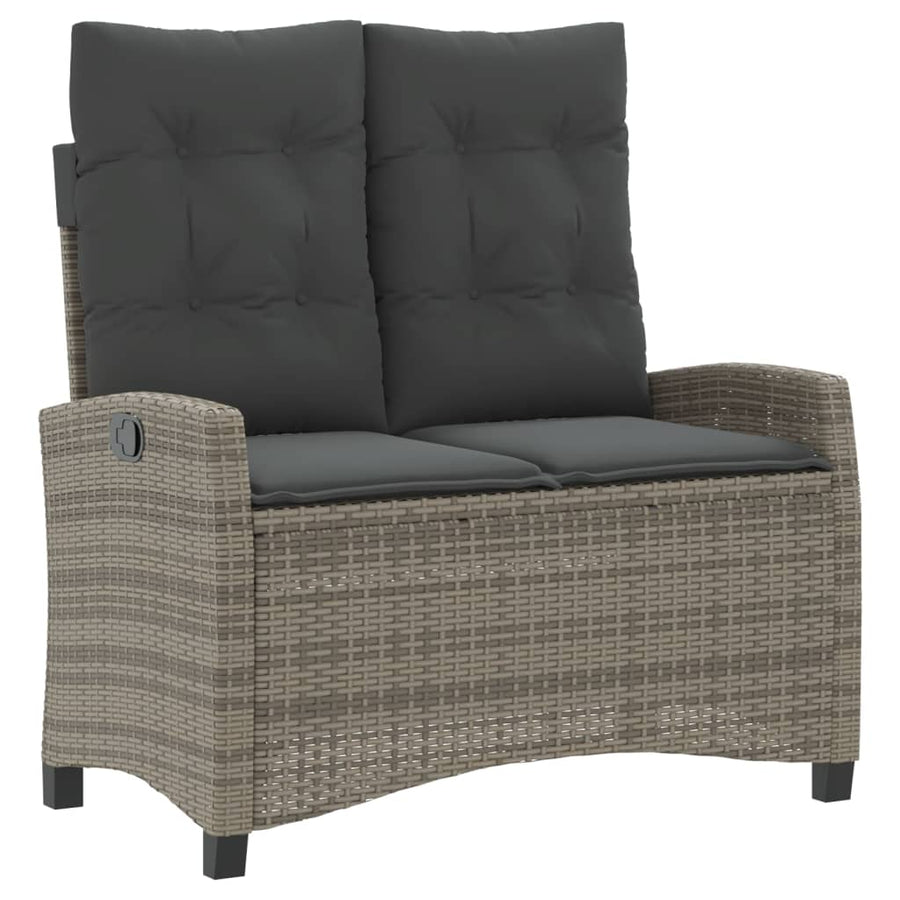 4-Delige Tuinset Met Kussens Poly Rattan Grijs