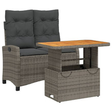 2-Delige Tuinset Met Kussens Poly Rattan Grijs