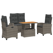 4-Delige Tuinset Met Kussens Poly Rattan Grijs