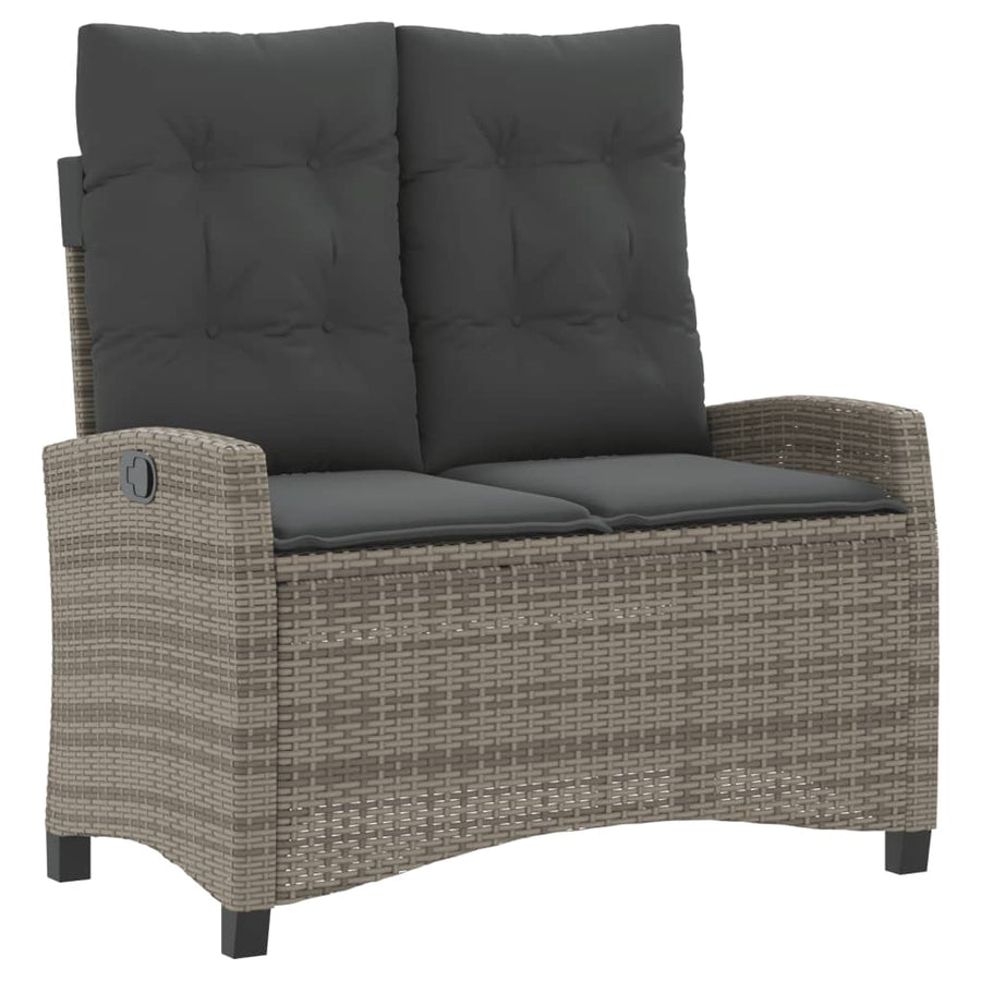 4-Delige Tuinset Met Kussens Poly Rattan Grijs