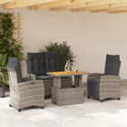 4-Delige Tuinset Met Kussens Poly Rattan Grijs