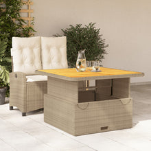 2-Delige Tuinset Met Kussens Poly Rattan Beige