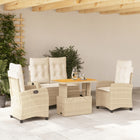 4-Delige Tuinset Met Kussens Poly Rattan Beige