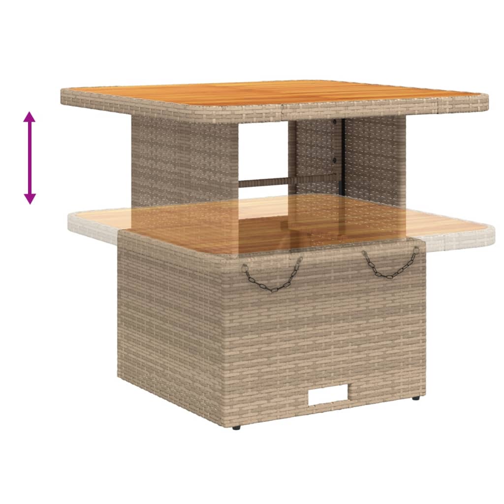 3-Delige Tuinset Met Kussens Poly Rattan Beige