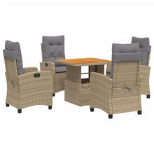 5-Delige Tuinset Met Kussens Poly Rattan Beige