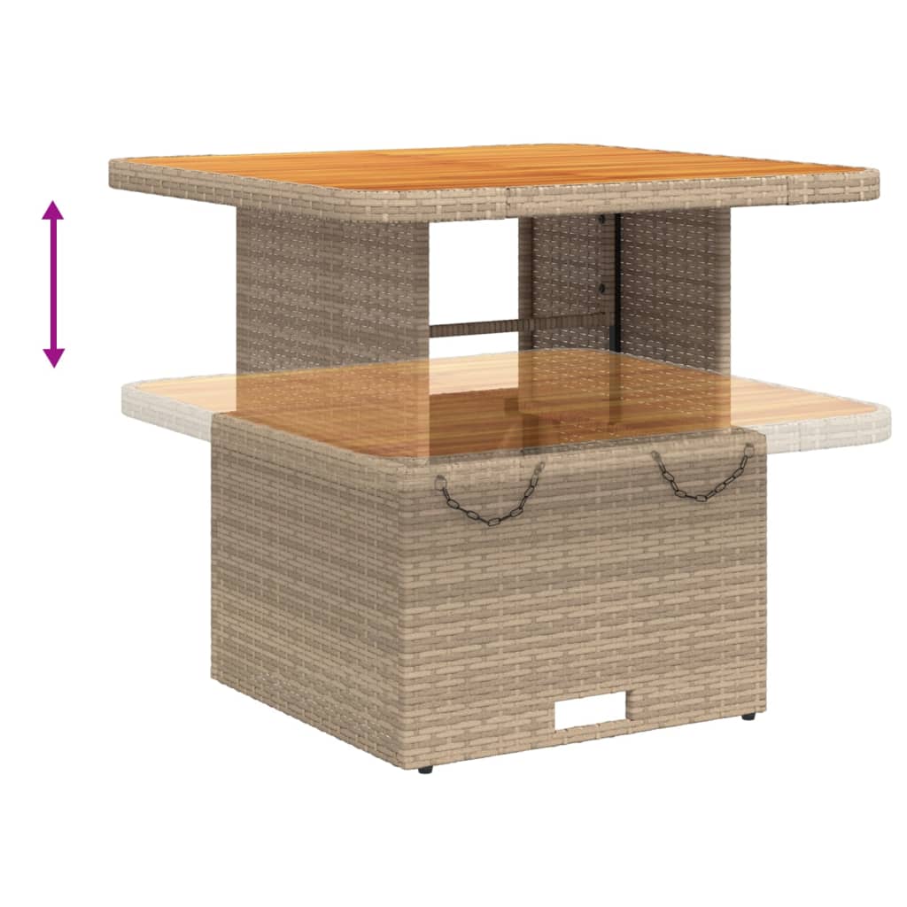 5-Delige Tuinset Met Kussens Poly Rattan Beige