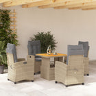 Tuinset poly rattan 5-delig beige met kussens