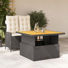 2-piece Garden Furniture Set with Cushions, Poly Rattan, Black