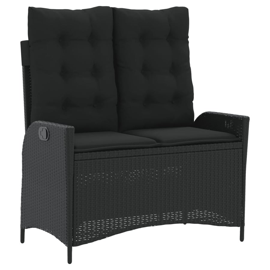 2-Delige Tuinset Met Kussens Poly Rattan Zwart