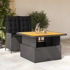 2-piece Garden Furniture Set with Cushions, Poly Rattan, Black