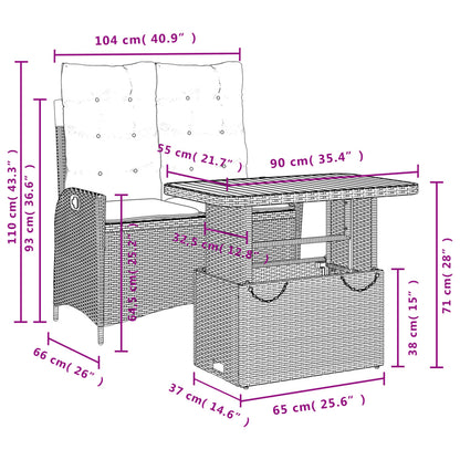 2-Delige Tuinset Met Kussens Poly Rattan Zwart