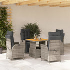 5-piece Garden Set with Cushions Poly Rattan Grey