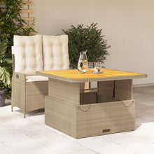 2-Delige Tuinset Met Kussens Poly Rattan Beige