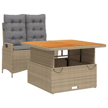 2-Delige Tuinset Met Kussens Poly Rattan Beige