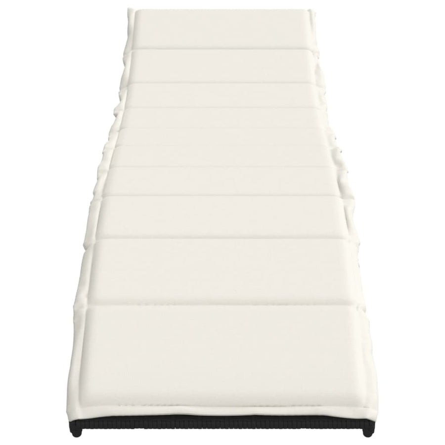 Ligbedden 2 st met kussens poly rattan zwart