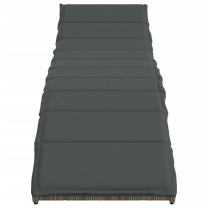 Ligbedden 2 st met kussens poly rattan grijs