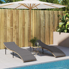 Sun loungers 2 pcs with cushions poly rattan beige