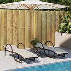 Sunloungers 2 pcs with cushions poly rattan brown