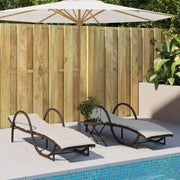 Ligstoelen 2 stuks poly rattan bruin met kussens