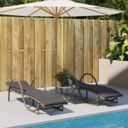 Ligbedden 2 stuks poly rattan grijs met kussens