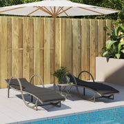 Ligbed 2 stuks poly rattan lichtgrijs 60x199 cm