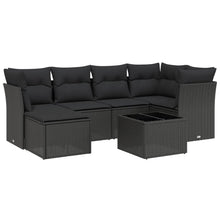 7-Delige Loungeset Met Kussens Poly Rattan Zwart