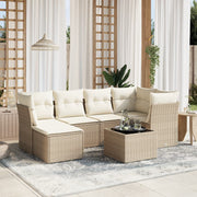 Loungeset 7-delig poly rattan beige