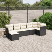 Loungeset 7-delig poly rattan zwart