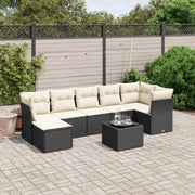 Loungeset 8-delig poly rattan zwart