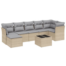 8-Delige Loungeset Met Kussens Poly Rattan Gemengd Beige