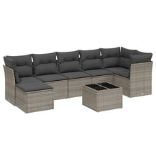 8-Delige Loungeset Met Kussens Poly Rattan Grijs