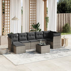 8-Delige Loungeset Met Kussens Poly Rattan Grijs