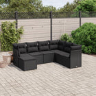 7-Delige Loungeset Met Kussens Poly Rattan Zwart