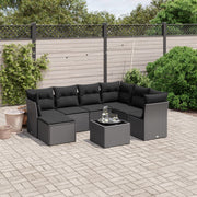Loungeset 8-delig poly rattan zwart