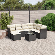 Loungeset 8-delig poly rattan zwart