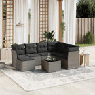 8-Delige Loungeset Met Kussens Poly Rattan Grijs