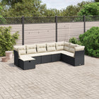 8-Delige Loungeset Met Kussens Poly Rattan Zwart