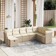 Loungeset 8-delig poly rattan beige
