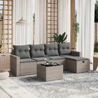 Loungeset 6-delig poly rattan grijs